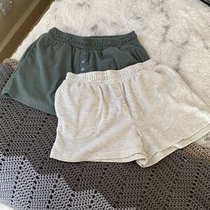 Women's Lounge Shorts - Green and Gray